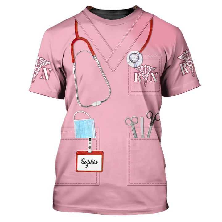 Blisscorners 3D All Over Print Pink Tool Nurse Shirt, One a Nurse Always a Nurse 3D T-Shirt