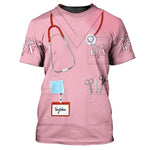 Blisscorners 3D All Over Print Pink Tool Nurse Shirt, One a Nurse Always a Nurse 3D T-Shirt