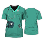 Blisscorners 3D All Over Print Nurse Uniform Shirt, Nurse 3D Tee Shirt Custom Name Nurse 3D Shirt, Gift for Nurse