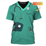 Blisscorners 3D All Over Print Nurse Uniform Shirt, Nurse 3D Tee Shirt Custom Name Nurse 3D Shirt, Gift for Nurse