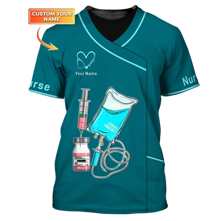 Blisscorners Personalized Nursing Tools Tee Shirt Custom Nurse Uniform Medical Scrubs Clothing