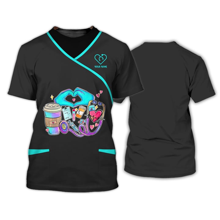 Blisscorners Custom Nurse Uniform Nursing Tools 3D Shirts Nurse Tshirt, Idea Gift for Nurse