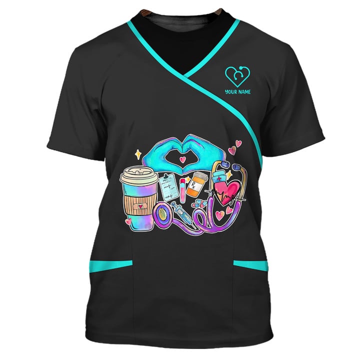 Blisscorners Custom Nurse Uniform Nursing Tools 3D Shirts Nurse Tshirt, Idea Gift for Nurse