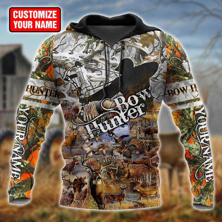 Blisscorners Personalized Name Deer Hunting Bow Hunter 3D Shirts