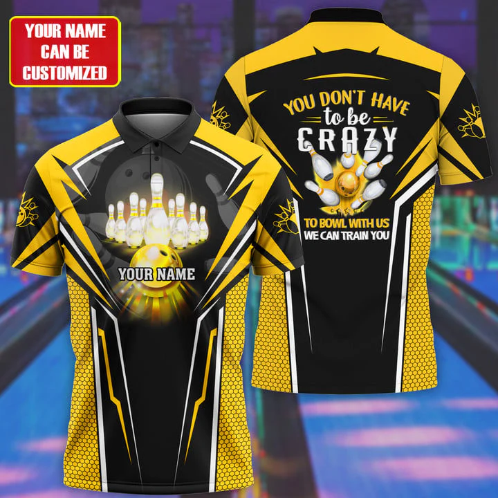 Blisscorners Bowling Crazy Multicolor Option Customized Name 3D Shirt