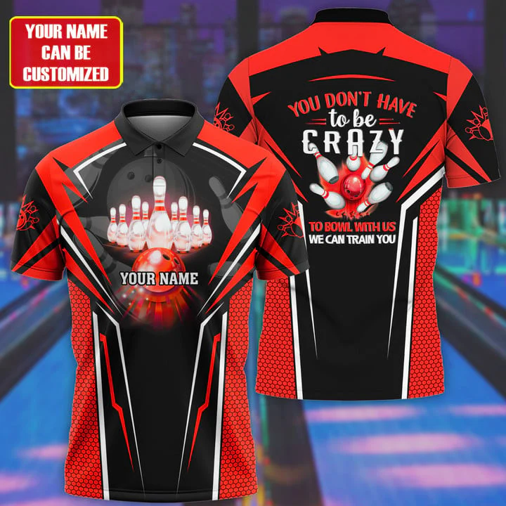 Blisscorners Bowling Crazy Multicolor Option Customized Name 3D Shirt