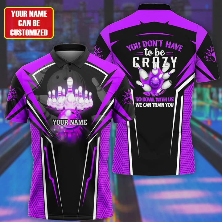 Blisscorners Bowling Crazy Multicolor Option Customized Name 3D Shirt