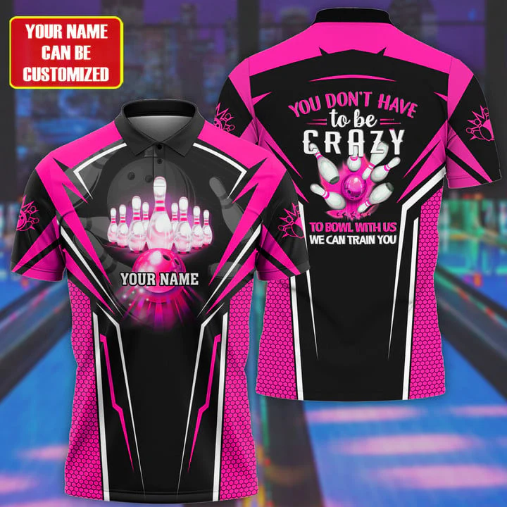 Blisscorners Bowling Crazy Multicolor Option Customized Name 3D Shirt