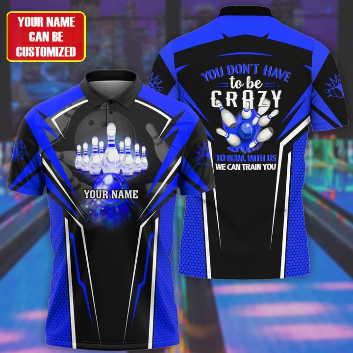 Blisscorners Bowling Crazy Multicolor Option Customized Name 3D Shirt