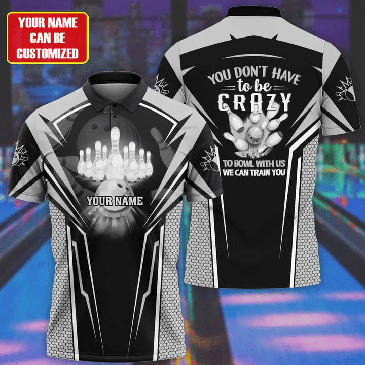 Blisscorners Bowling Crazy Multicolor Option Customized Name 3D Shirt