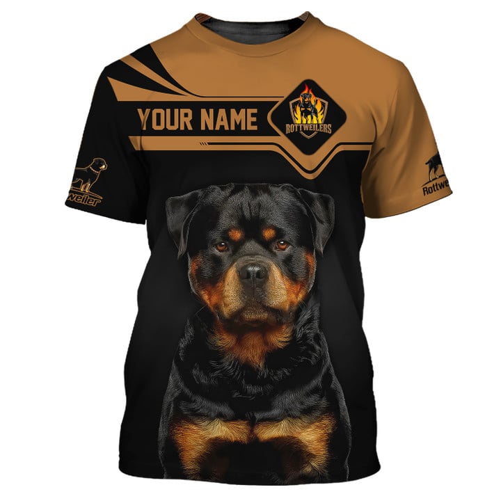 Blisscorners Personalized Rottweiler T-Shirt, Custom Name, Dog Lover Gift