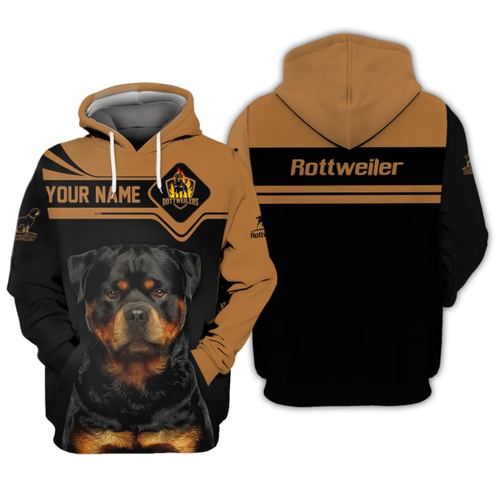Blisscorners Personalized Rottweiler T-Shirt, Custom Name, Dog Lover Gift