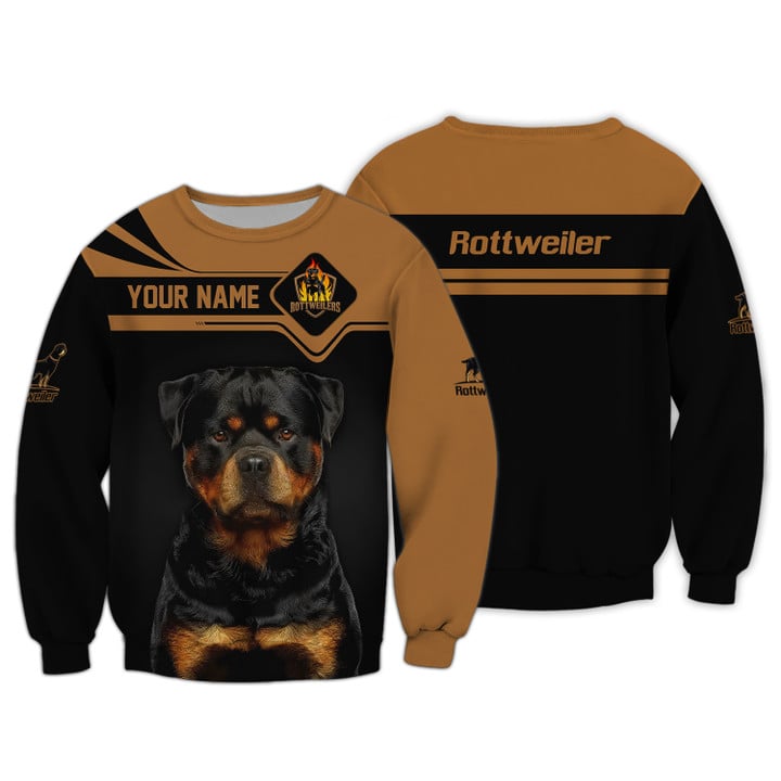 Blisscorners Personalized Rottweiler T-Shirt, Custom Name, Dog Lover Gift