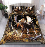 Blisscorners Moose Hunting Forest All Over Printed Bedding Set - Blanket