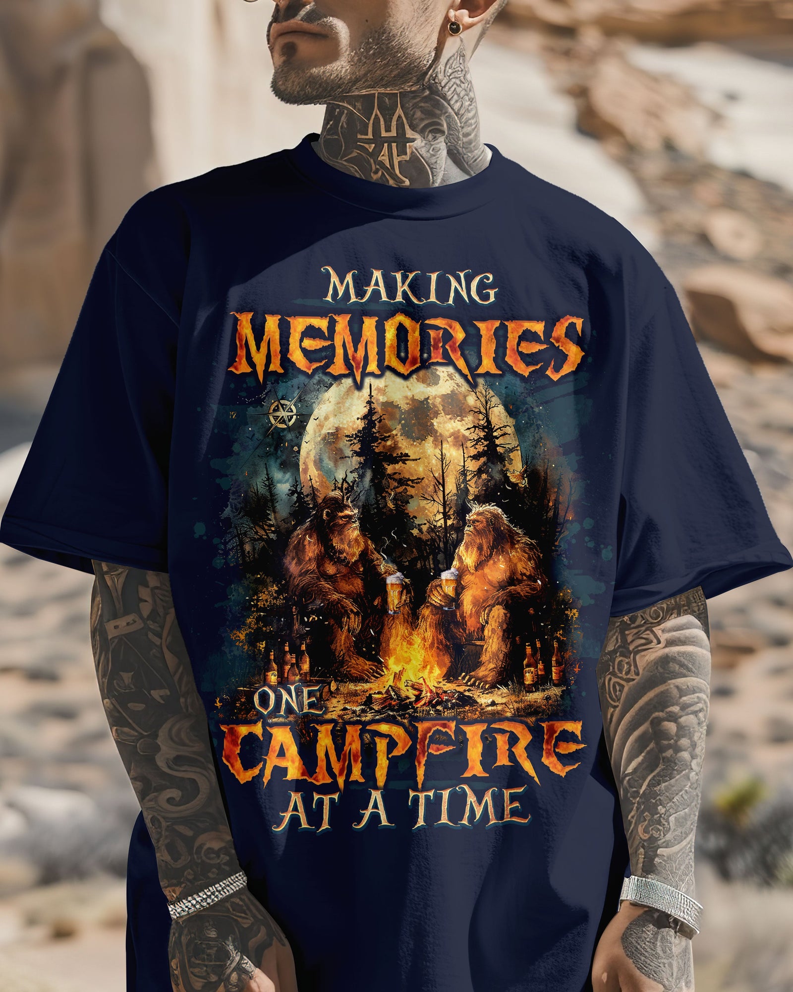 BLISSCORNERS MAKING MEMORIES ONE CAMPFIRE AT A TIME BIGFOOT COTTON SHIRT