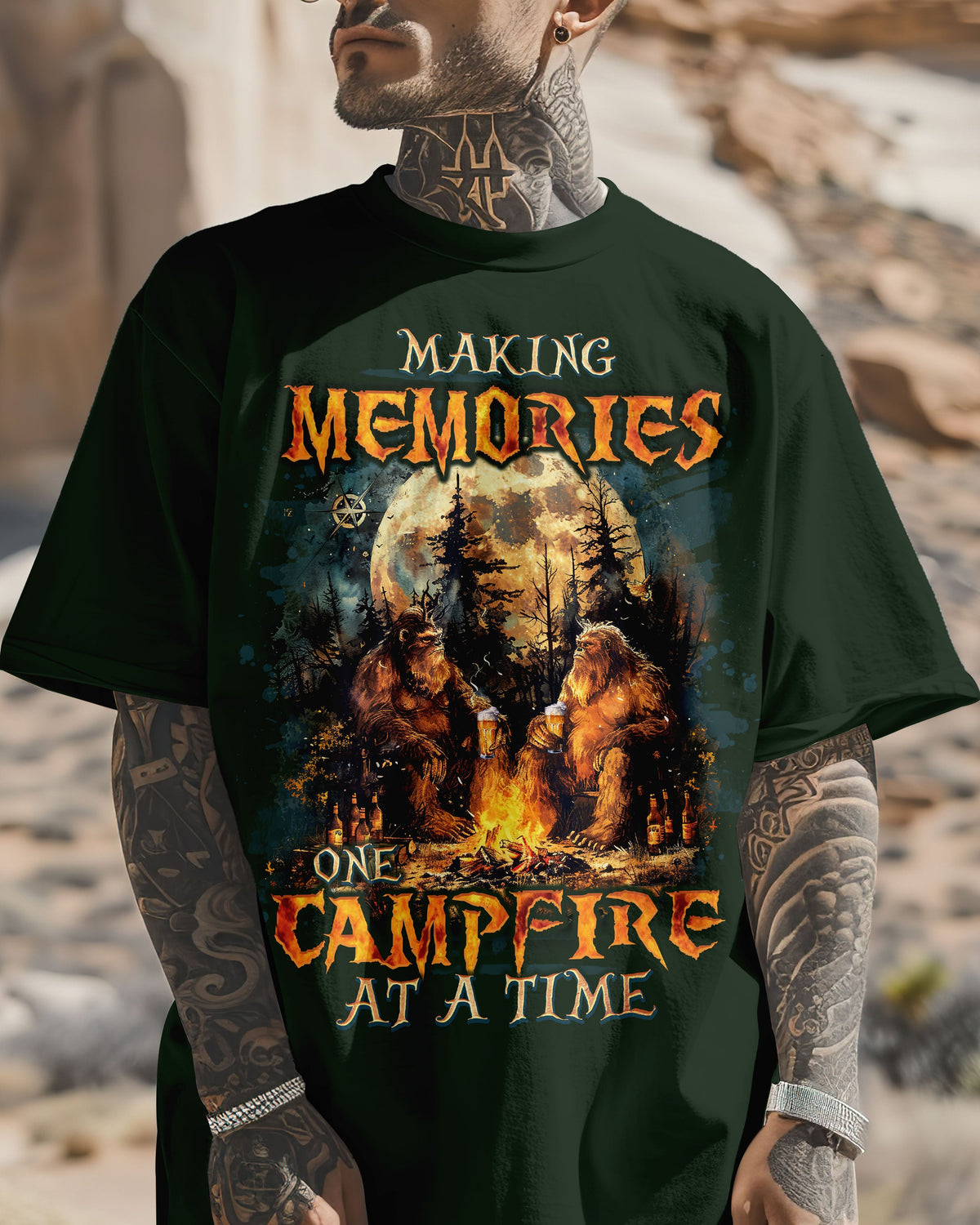 BLISSCORNERS MAKING MEMORIES ONE CAMPFIRE AT A TIME BIGFOOT COTTON SHIRT