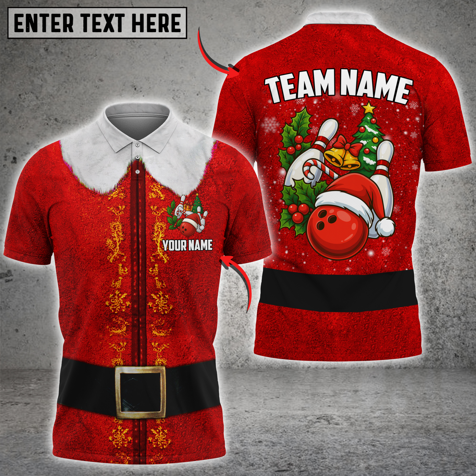 Blisscorners Holiday Bells Bowling Elf Multicolor Customized Name, Team Name 3D Shirt