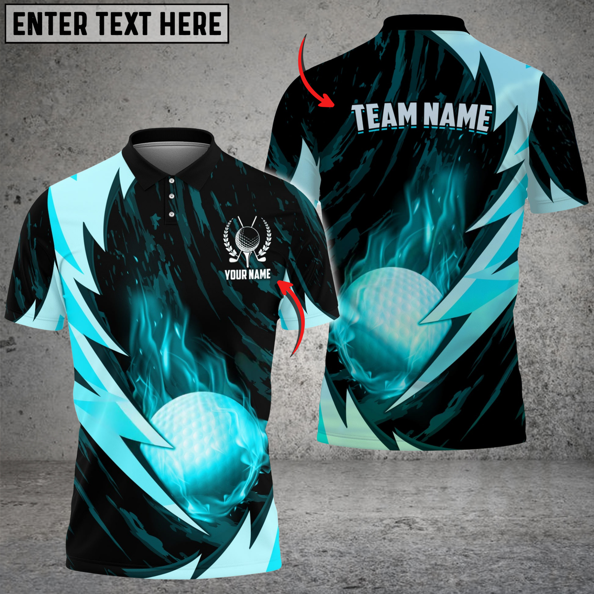 Blisscorners Golf Lightning Strike Multicolor Customized Name, Team Name 3D Shirts