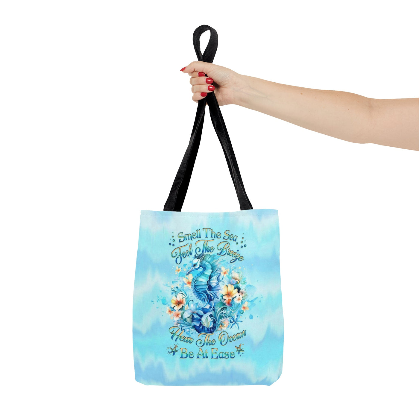 BLISSCORNERS SMELL THE SEA FEEL THE BREEZE SEAHORSE TOTE BAG