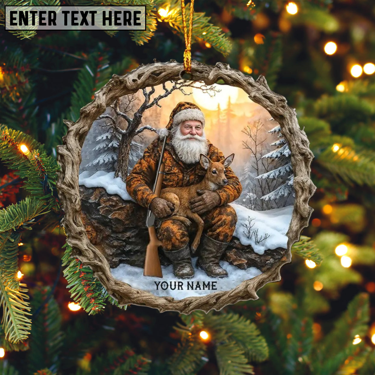 Blisscorners Personalized Hunting Ornament: Acrylic Hunter Gift