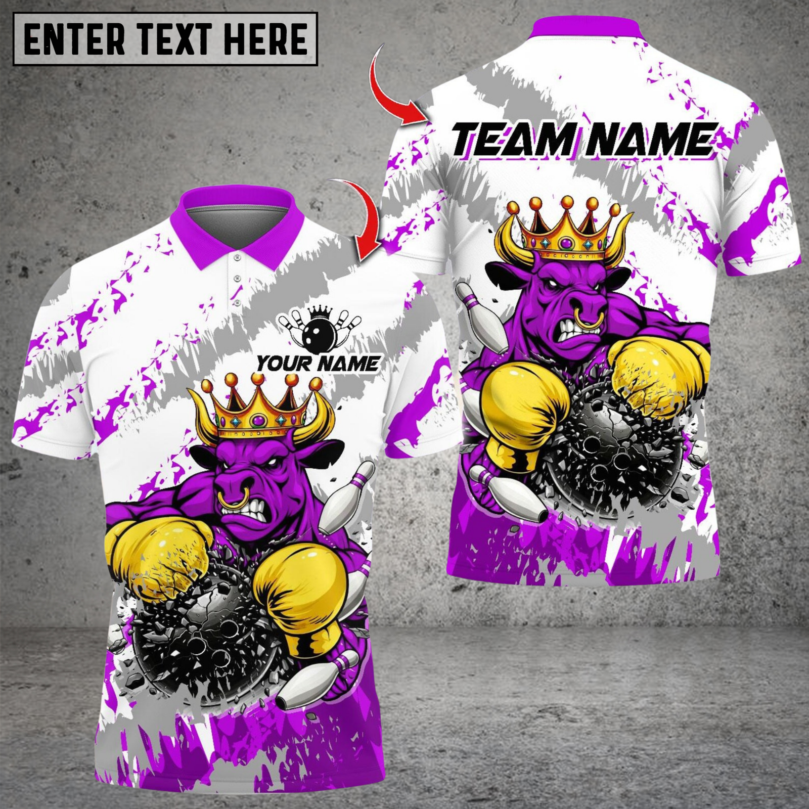 Blisscorners Bowling Muscle Boxing Bull Multicolor Customized Name, Team Name 3D Shirts