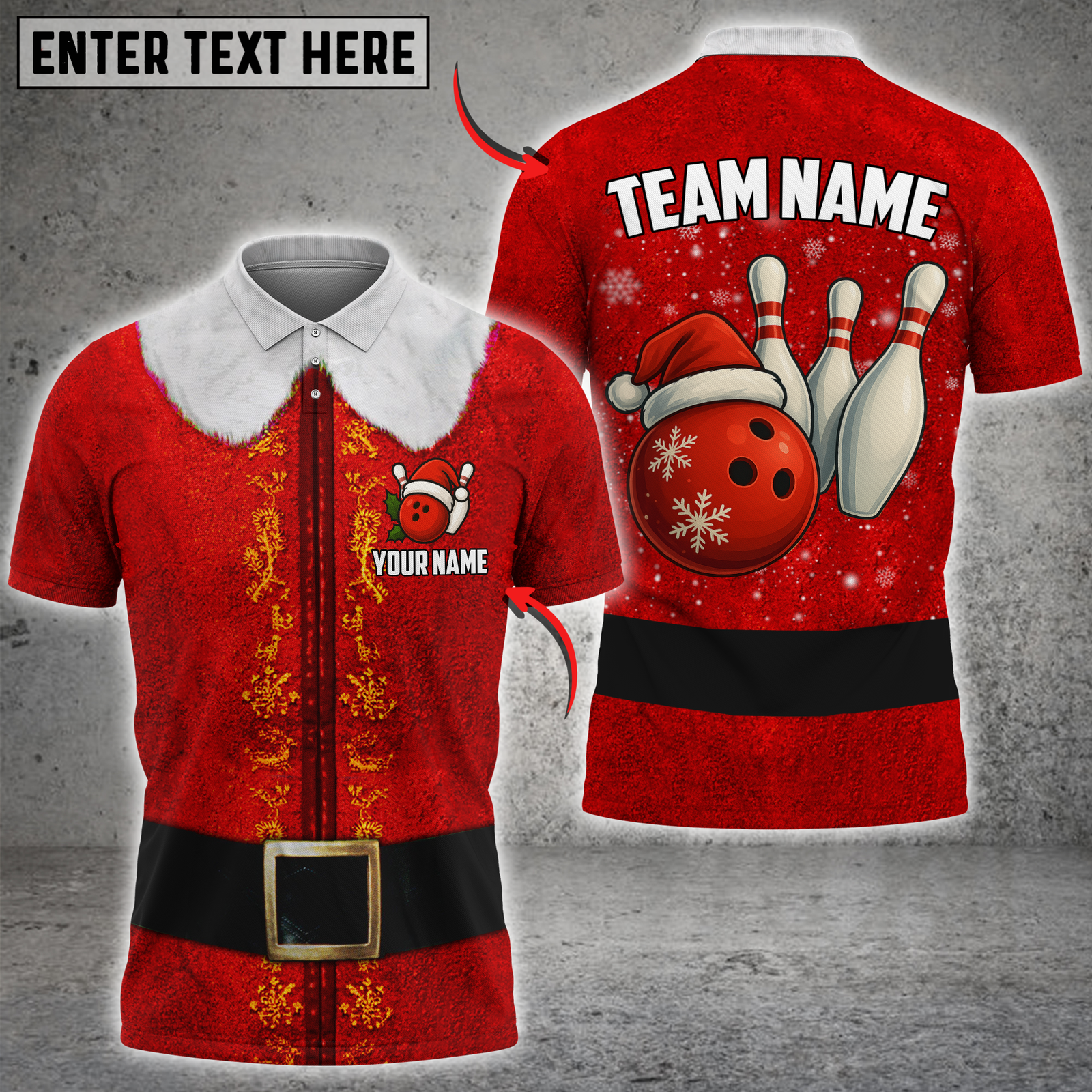 Blisscorners Christmas Bowling Elf Multicolor Customized Name, Team Name 3D Shirt