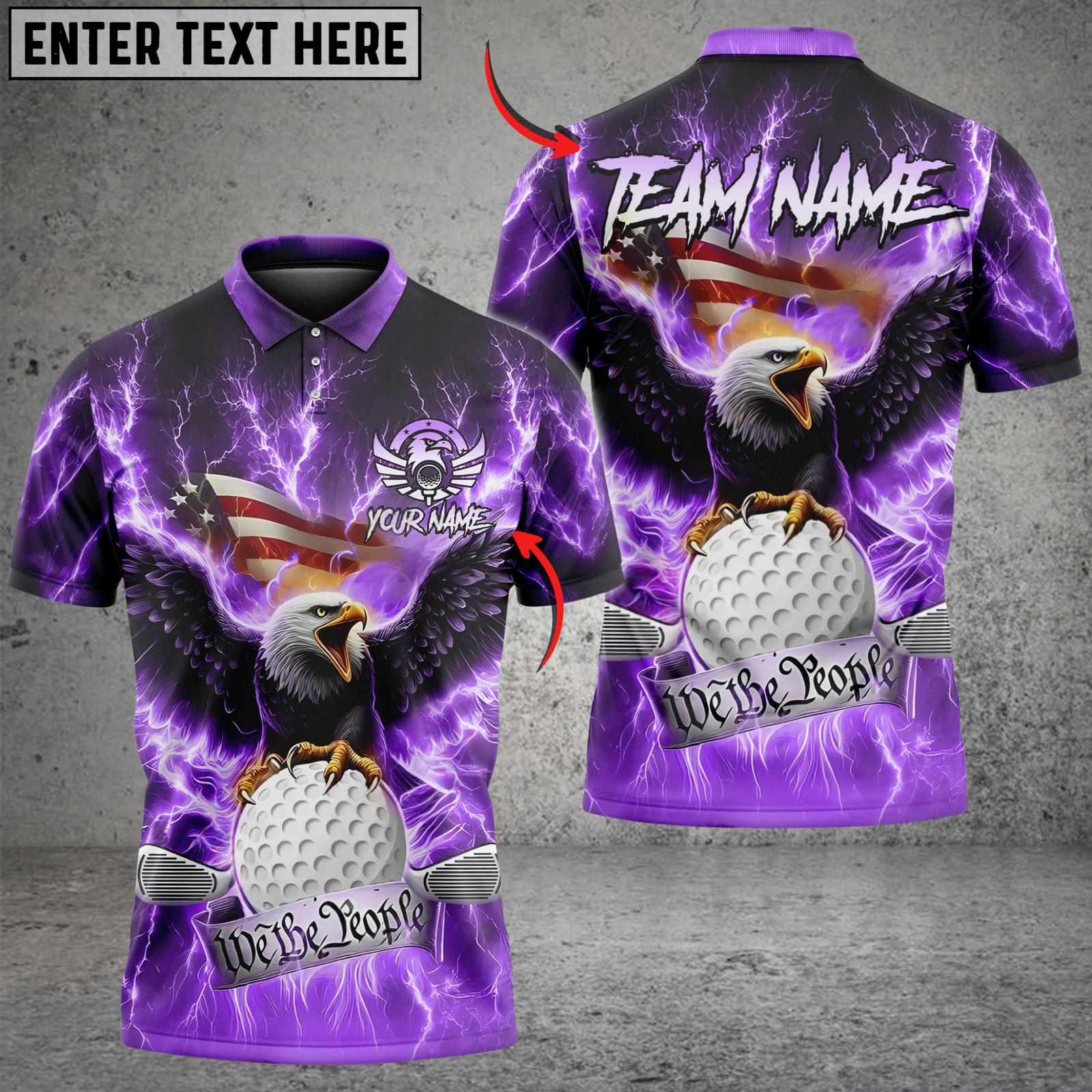 Blisscorners Golf Patriotic Eagle Multicolor Customized Name, Team Name 3D Shirts