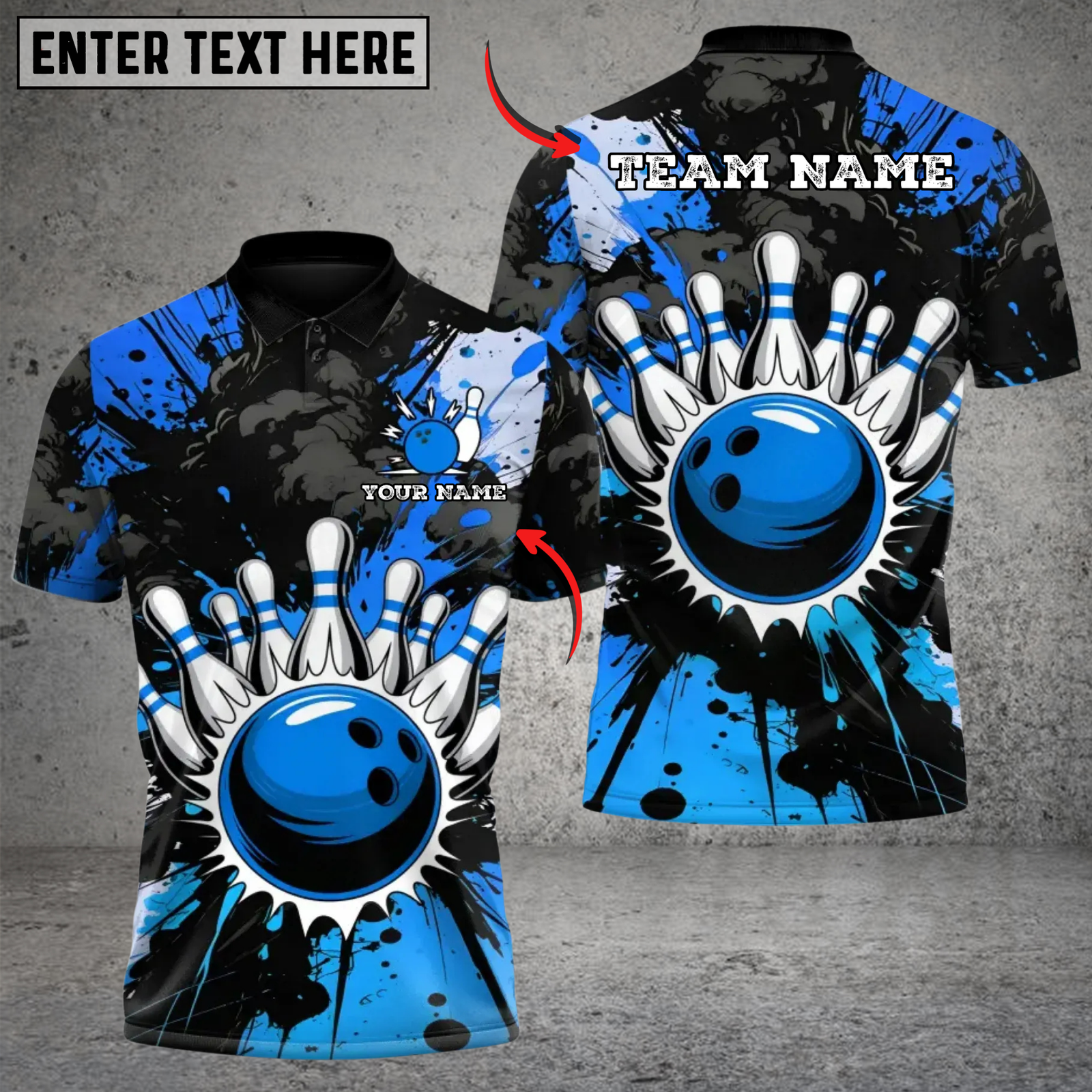 Blisscorners Bowling Storm Splash Bowl Multicolor Customized Name Team Name 3D Shirts