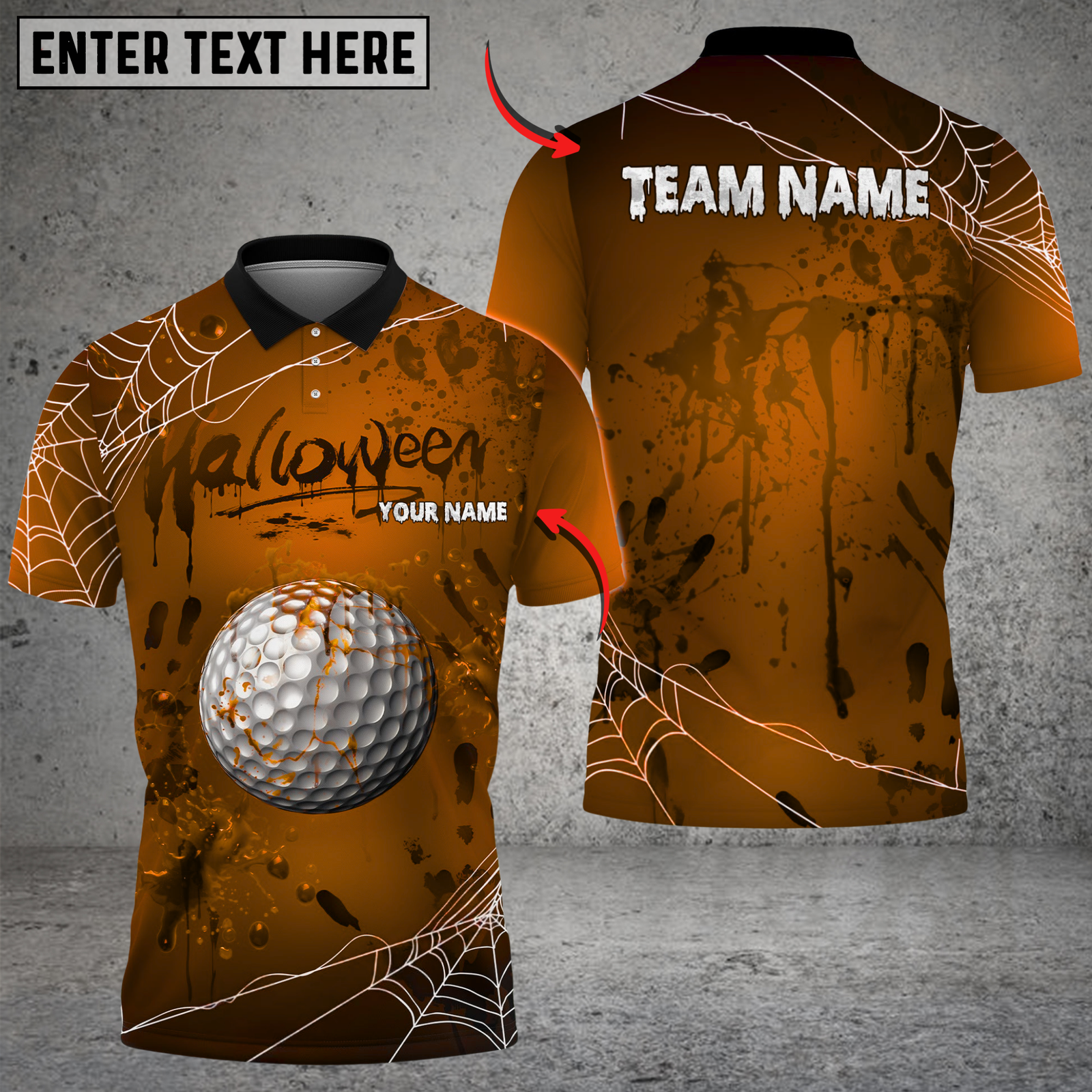 Blisscorners Golf Spooky Halloween Multicolor Customized Name, Team Name 3D Shirts