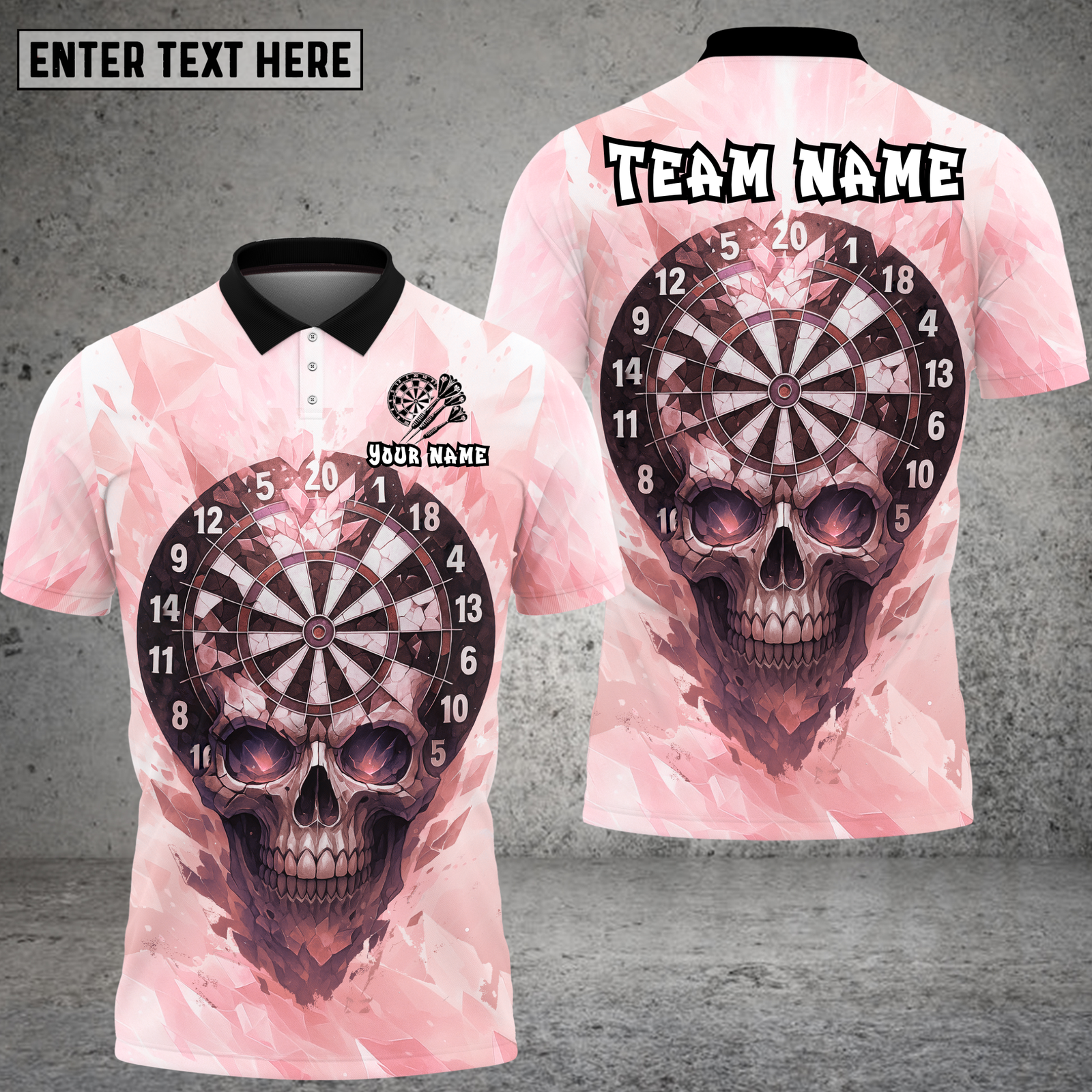 Blisscorners Skull Dart Shirt Blue Ice Crystal Skull Multioptions Personalized Name, Team Name Unisex 3D Shirt (4 Colors)