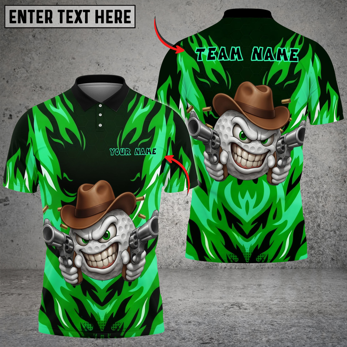 Blisscorners Savage Cowboy Golf Polo Shirt, Customized Name & Team Name 3D Shirts (4 Colors)