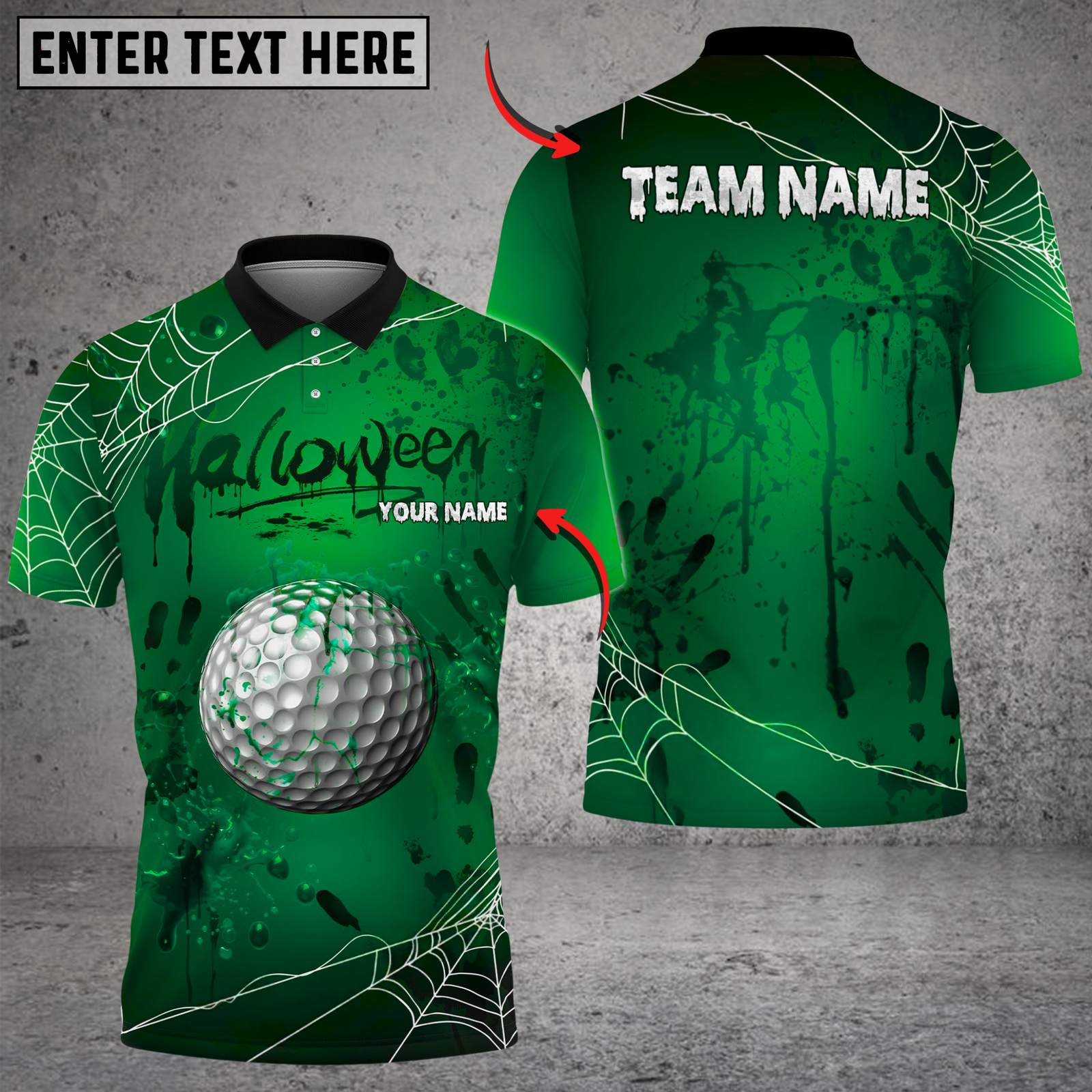 Blisscorners Golf Spooky Halloween Multicolor Customized Name, Team Name 3D Shirts