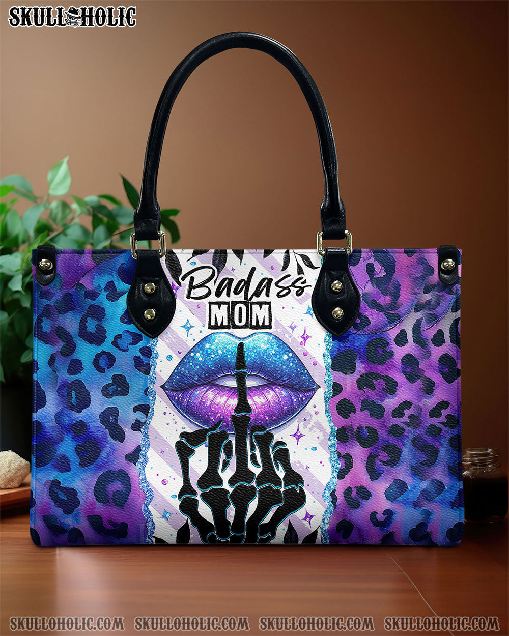 BLISSCORNERS B MOM LEOPARD LEATHER HANDBAG
