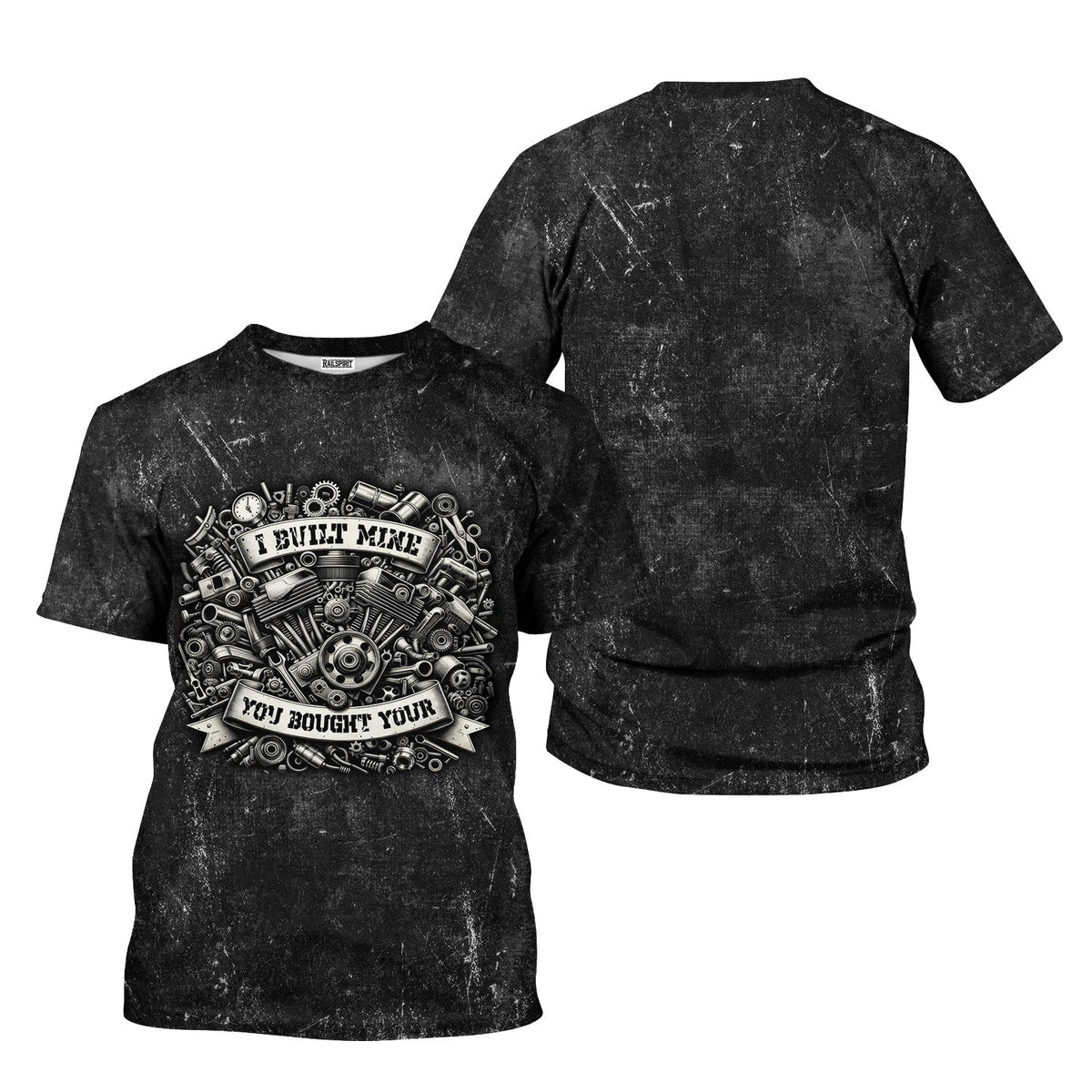Blisscorners Funny Mechanic Shirt, I Built Mine You Bought Your Shirt, Mechanic Engine Repair Tee for Auto Enthusiast Technician Rider Workwear Gift for Men