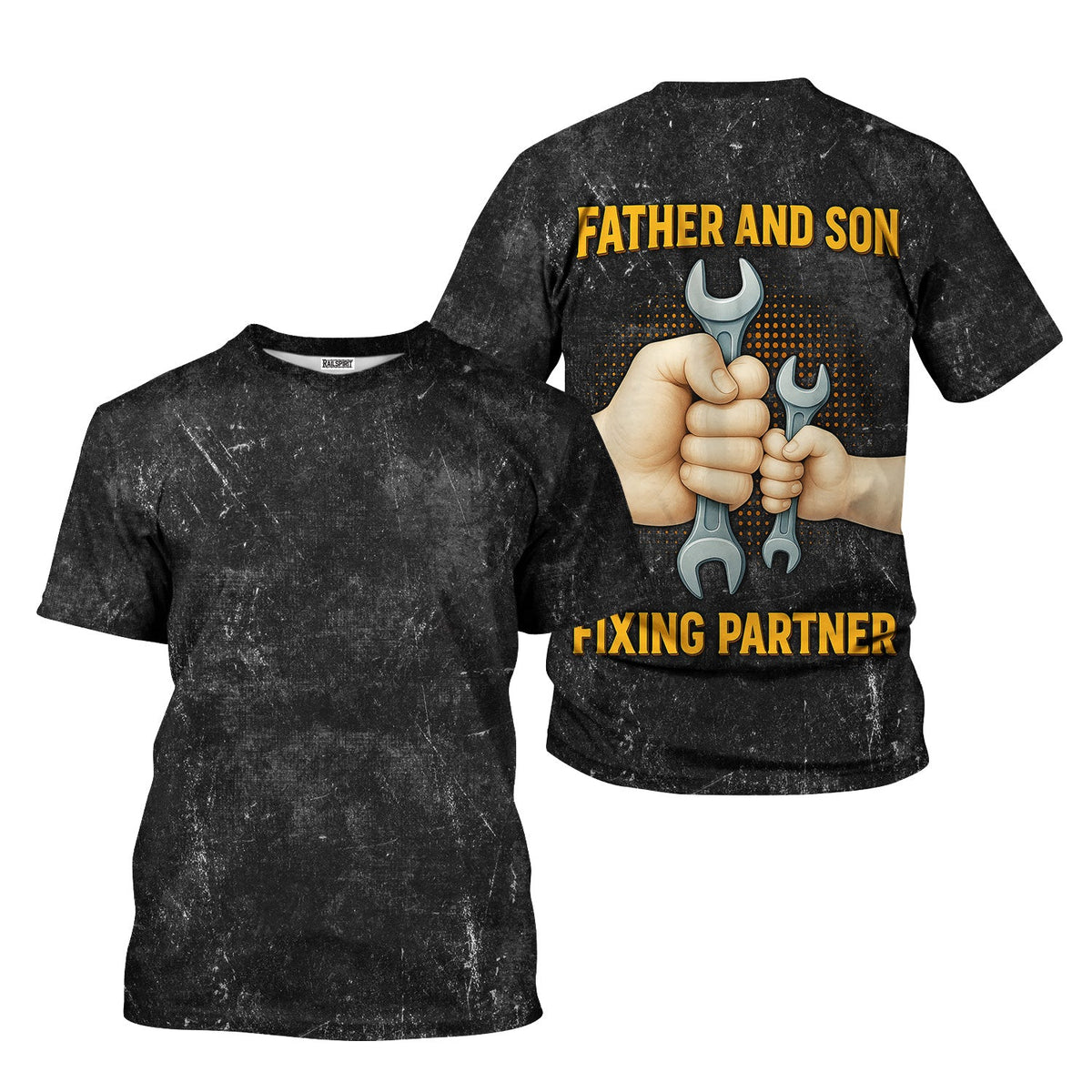 Blisscorners Father And Son Mechanic T Shirt Fixing Partner Auto Repair Garage Workwear Tee Funny Car Repair Shirt Fathers Day Birthday Gift For Dad