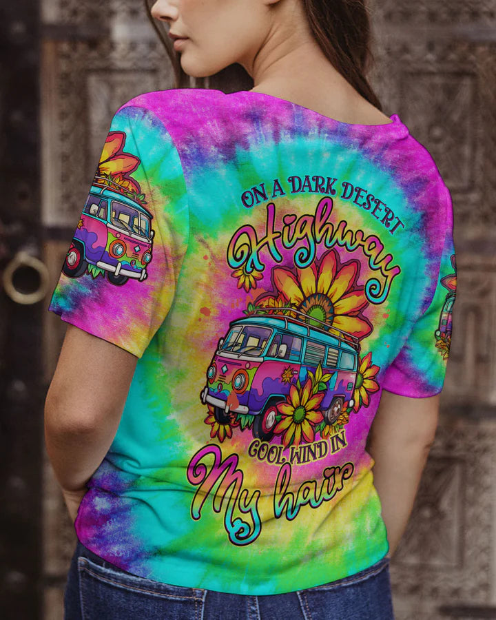 BLISSCORNERS ON A DARK DESERT HIGHWAY TIE DYE ALL OVER PRINT