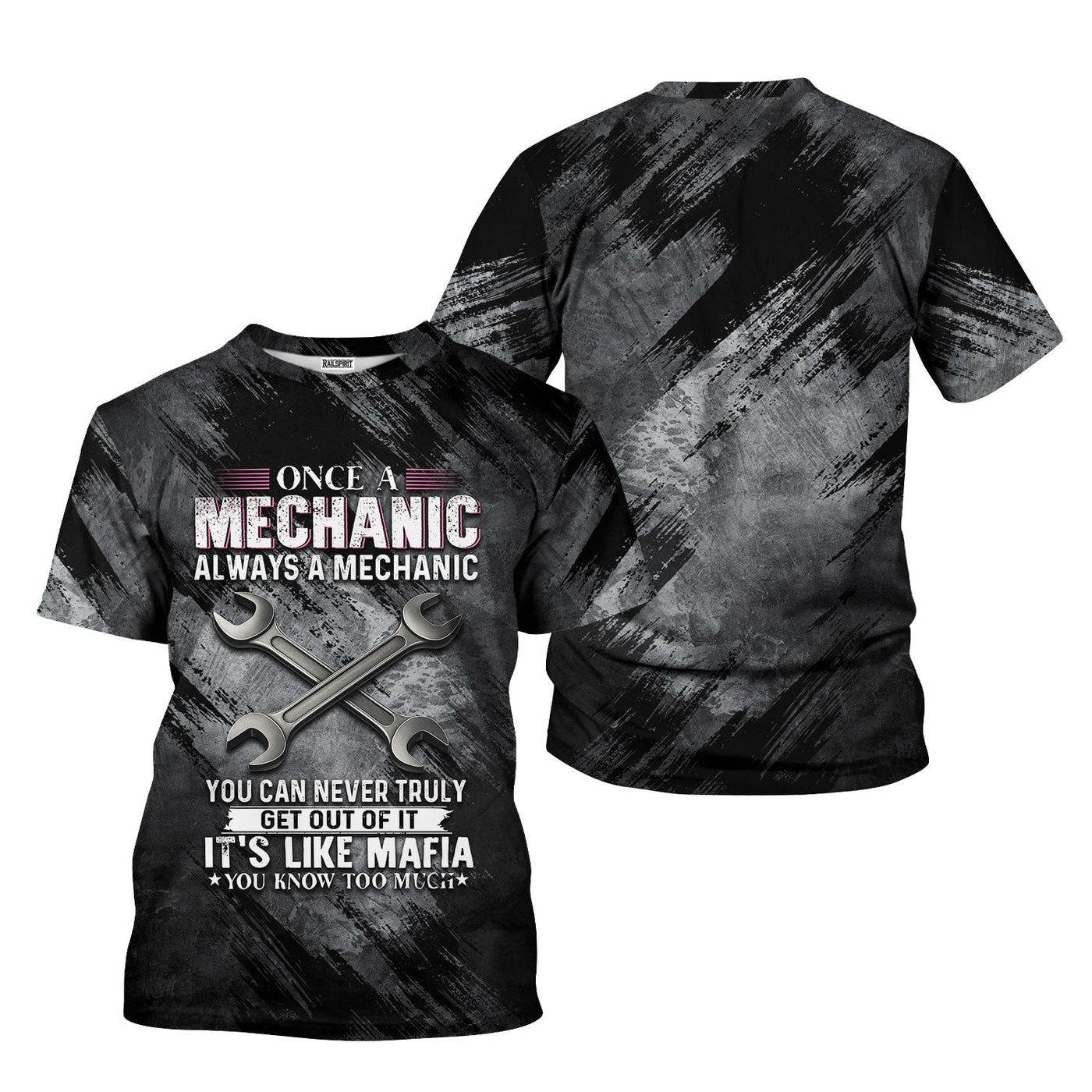 Blisscorners Once A Mechanic Always A Mechanic Shirt Funny Printed Vintage Mechanic Unisex T Shirt Wrench Design