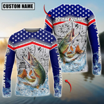 Blisscorners Pike Fishing American Anchor Compass Lighthouse Graphic Custom Name & Team Name 3D Shirts