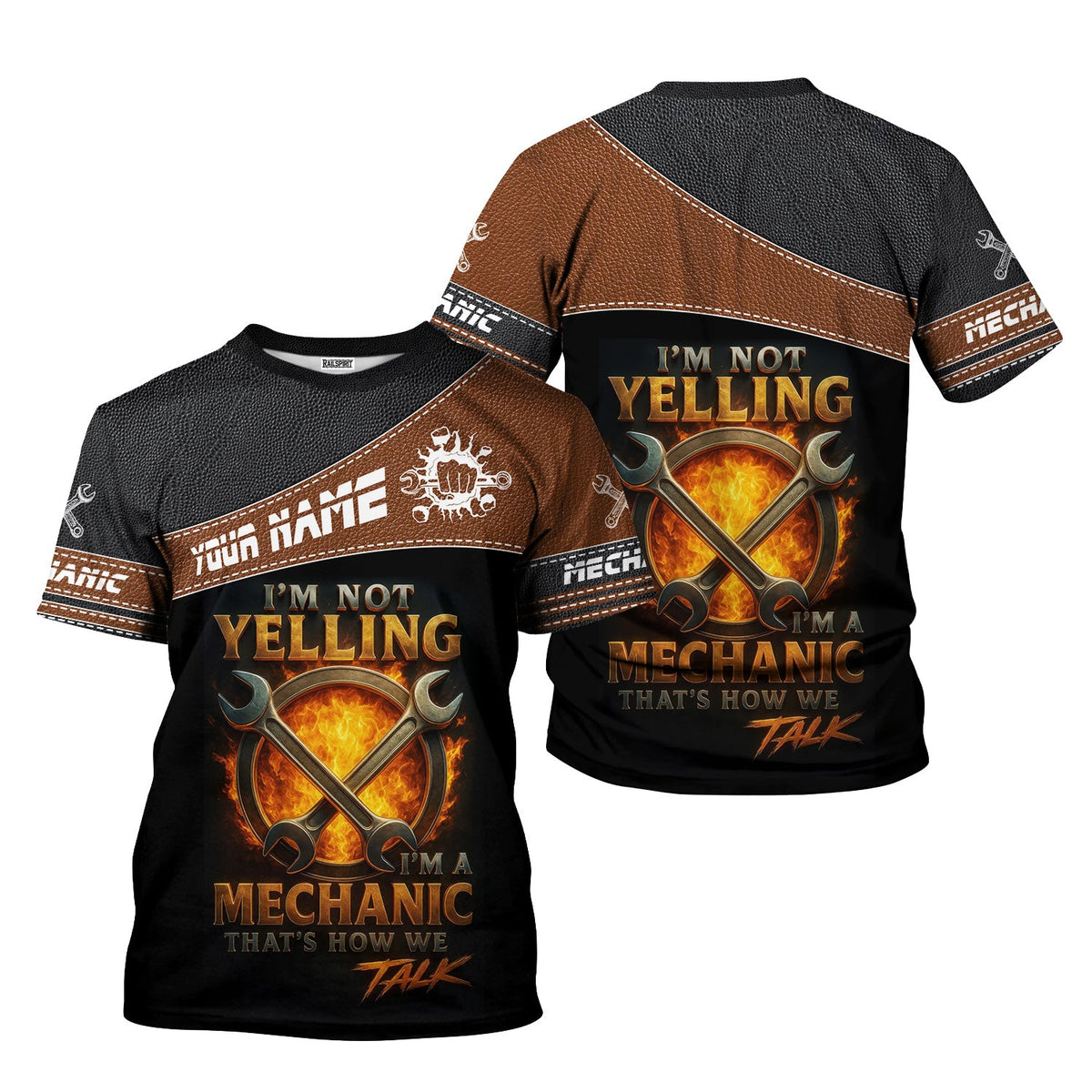Blisscorners Custom Name Mechanic Shirt I'm Not Yelling I'm A Mechanic That's How We Talk T Shirt