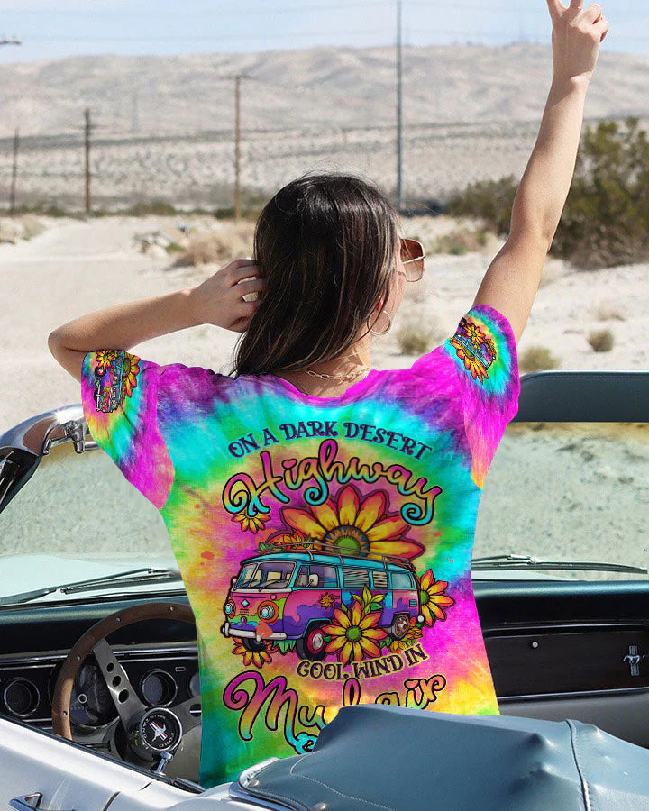 BLISSCORNERS ON A DARK DESERT HIGHWAY TIE DYE ALL OVER PRINT