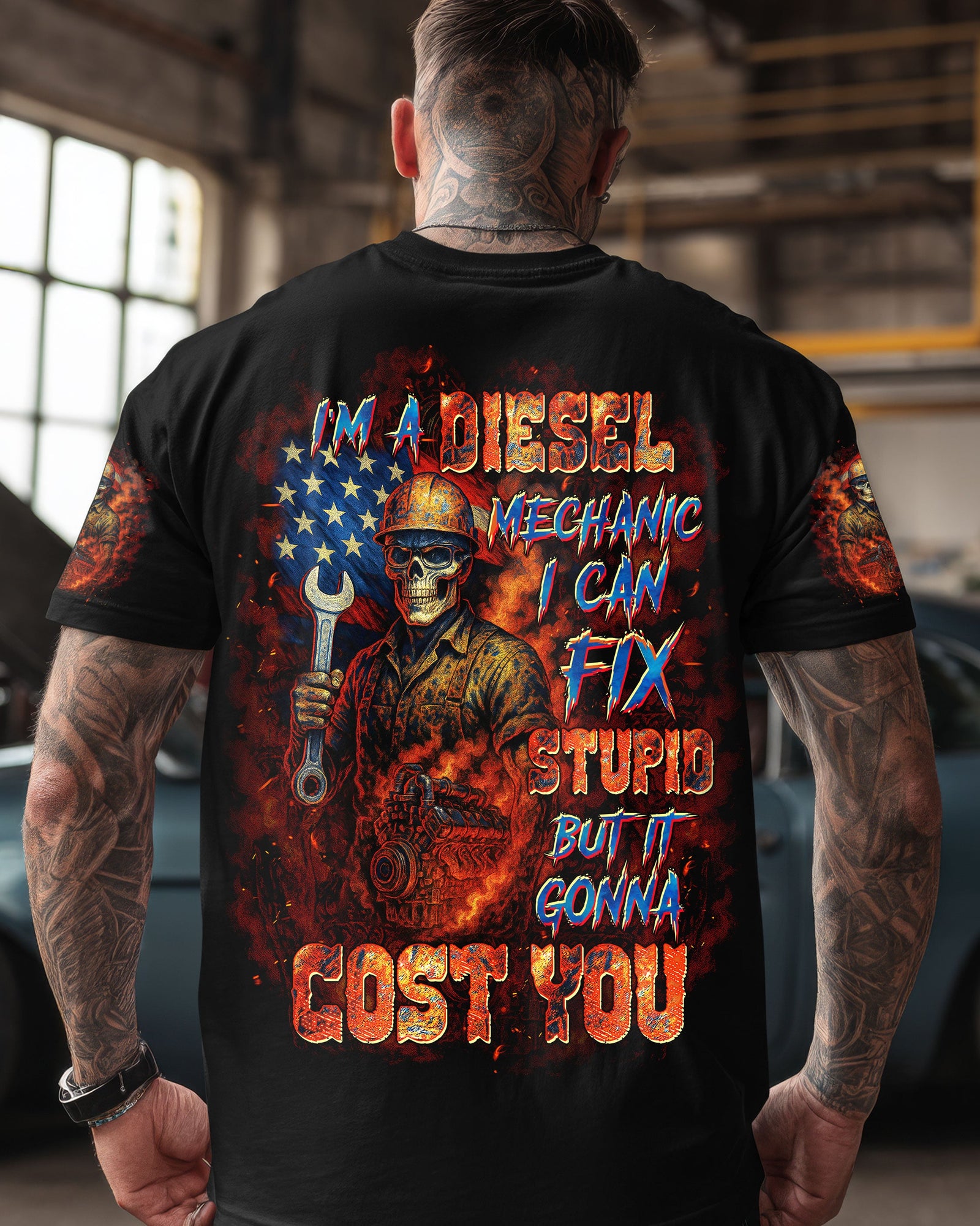BLISSCORNERS I AM A TRUCKER SKULL ALL OVER PRINT
