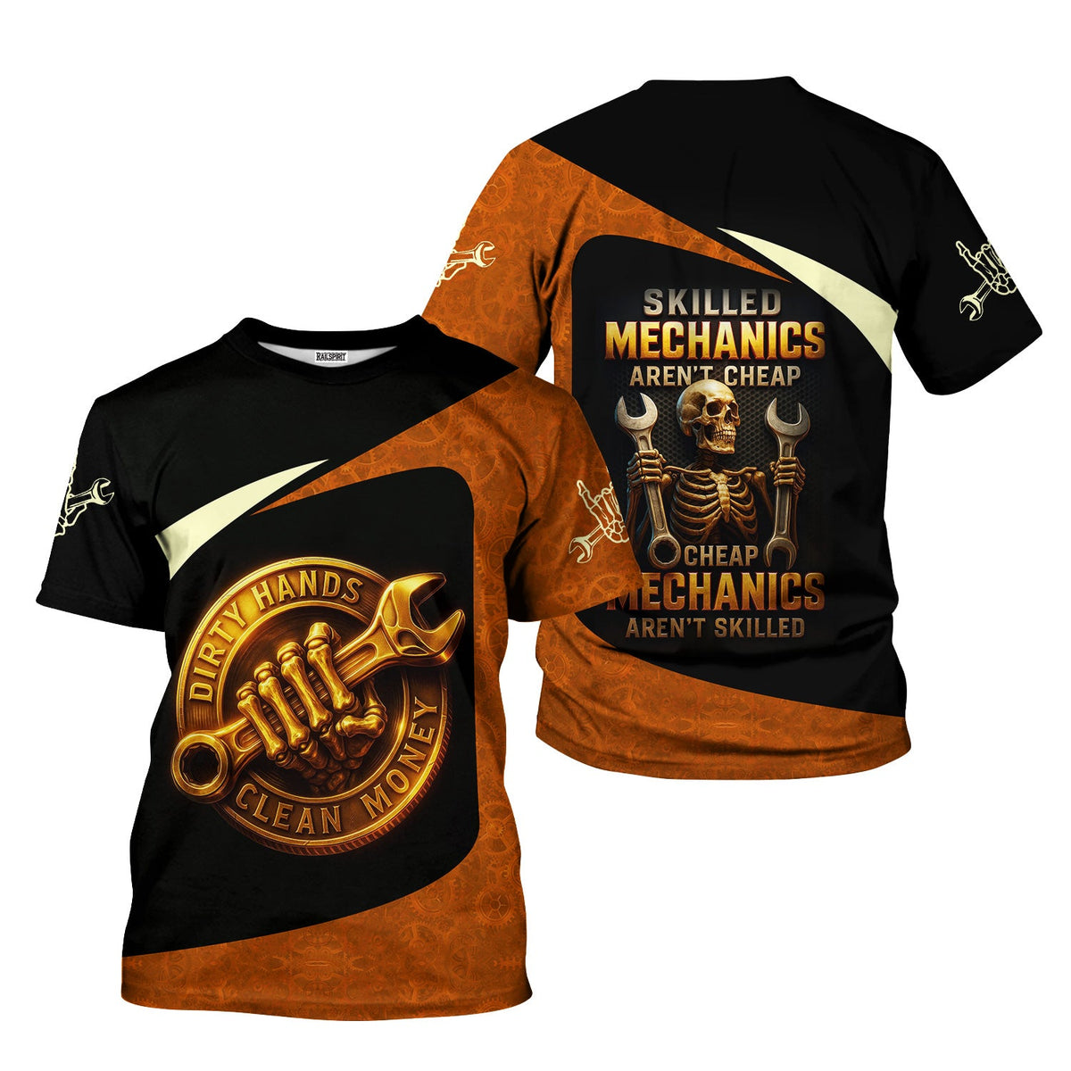 Blisscorners Personalized T-Shirt Skill Mechanics Hand Clean Money Shirt For Mechanics