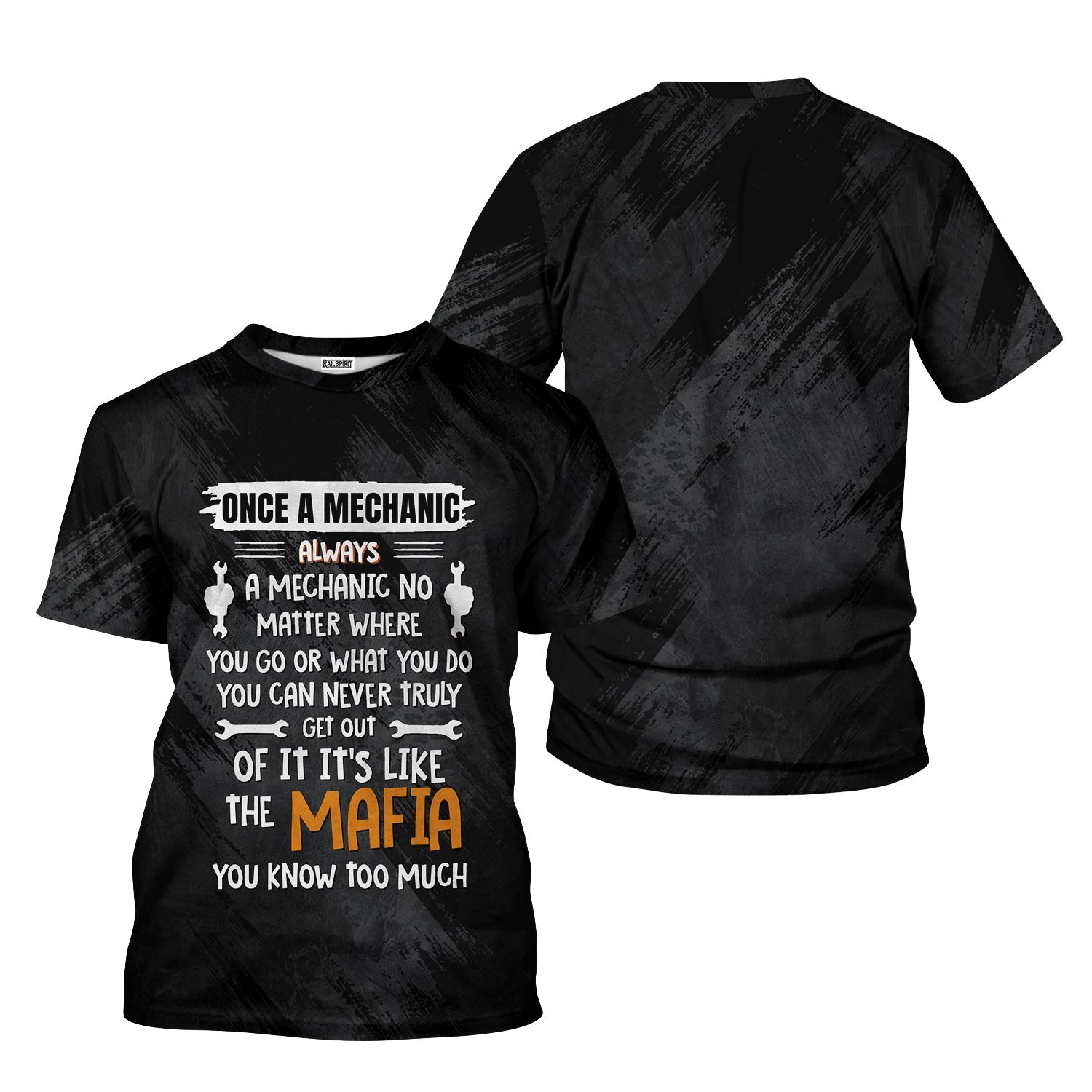 Blisscorners Funny Once A Mechanic Always A Mechanic Shirt No Matter Where You Go Black Unisex T Shirt
