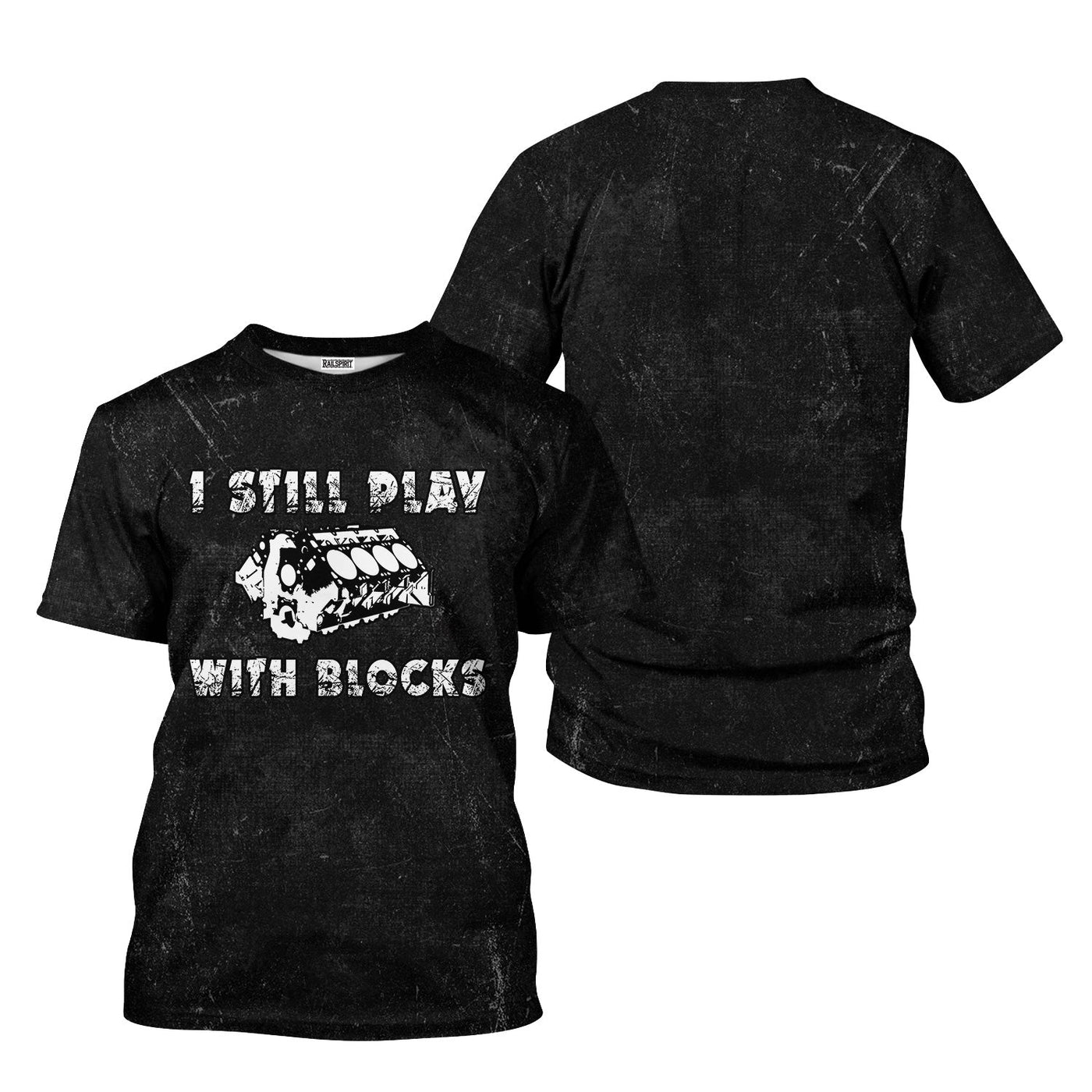 Blisscorners Vintage Mechanic Shirt I Still Play With Blocks Black Mechanic Unisex T Shirt