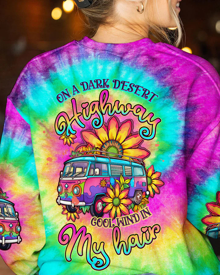 BLISSCORNERS ON A DARK DESERT HIGHWAY TIE DYE ALL OVER PRINT