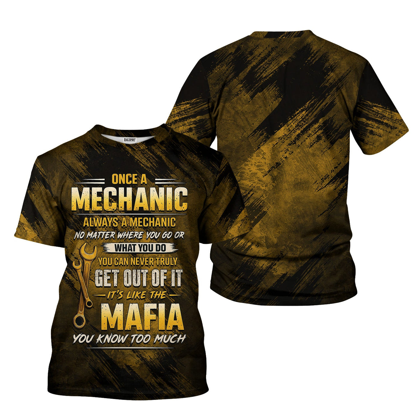 Blisscorners Once A Mechanic Always A Mechanic Shirt Funny Printed Vintage Mechanic Unisex T Shirt Wrenches Design