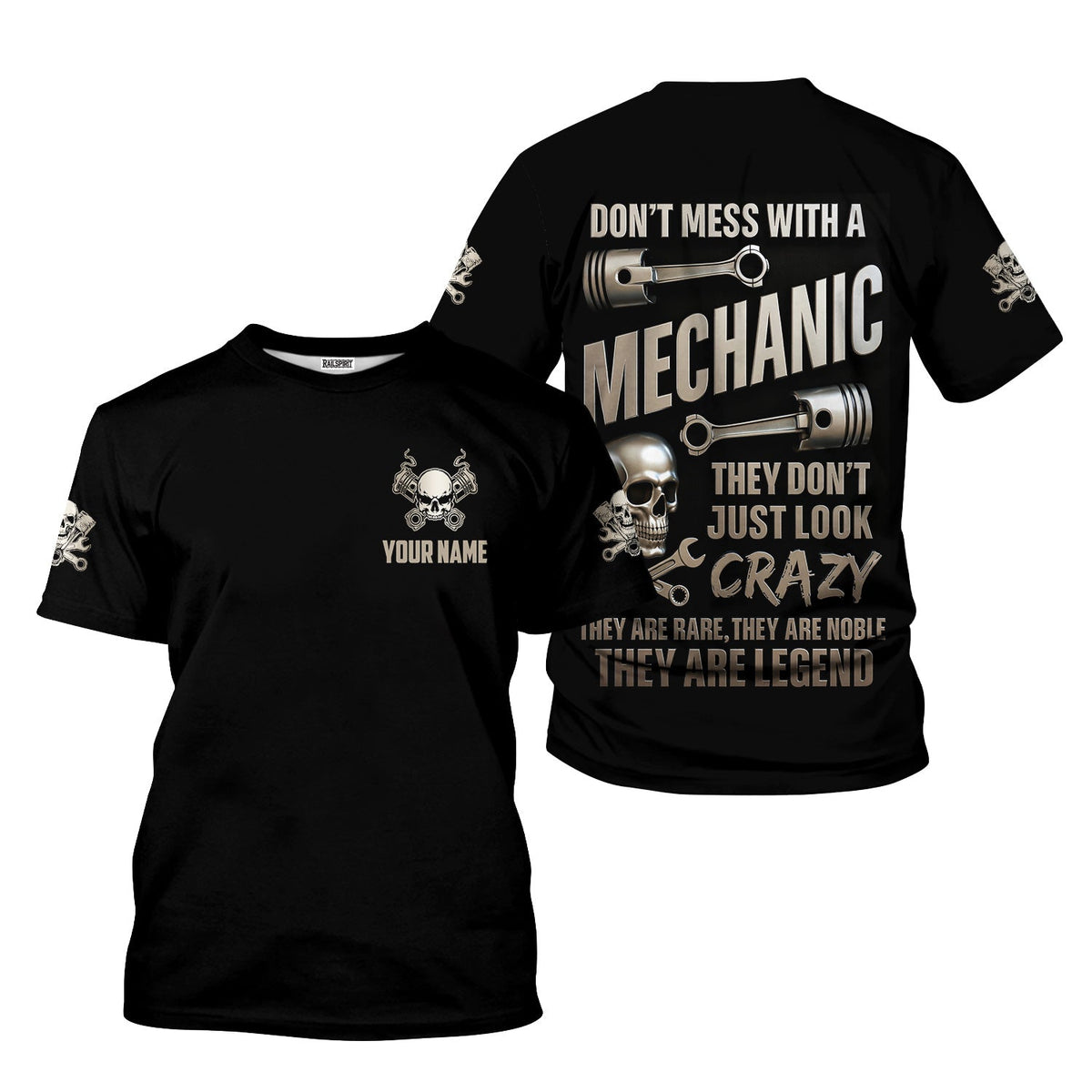 Blisscorners Funny Vintage Mechanic Shirt Don't Mess With A Mechanic Black T Shirt