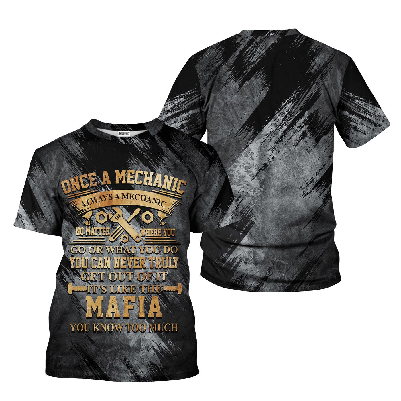 Blisscorners Vintage Mechanic Unisex T Shirt Once A Mechanic Always A Mechanic Shirt All Over Print