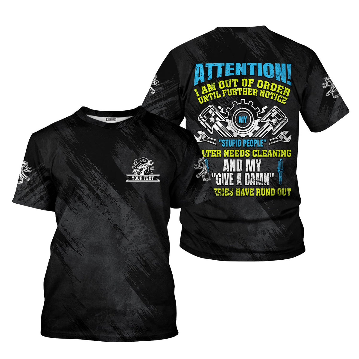 Blisscorners Custom Name Mechanic T Shirt Attention I Am Out Of Order Mechanic Shirt All Over Print