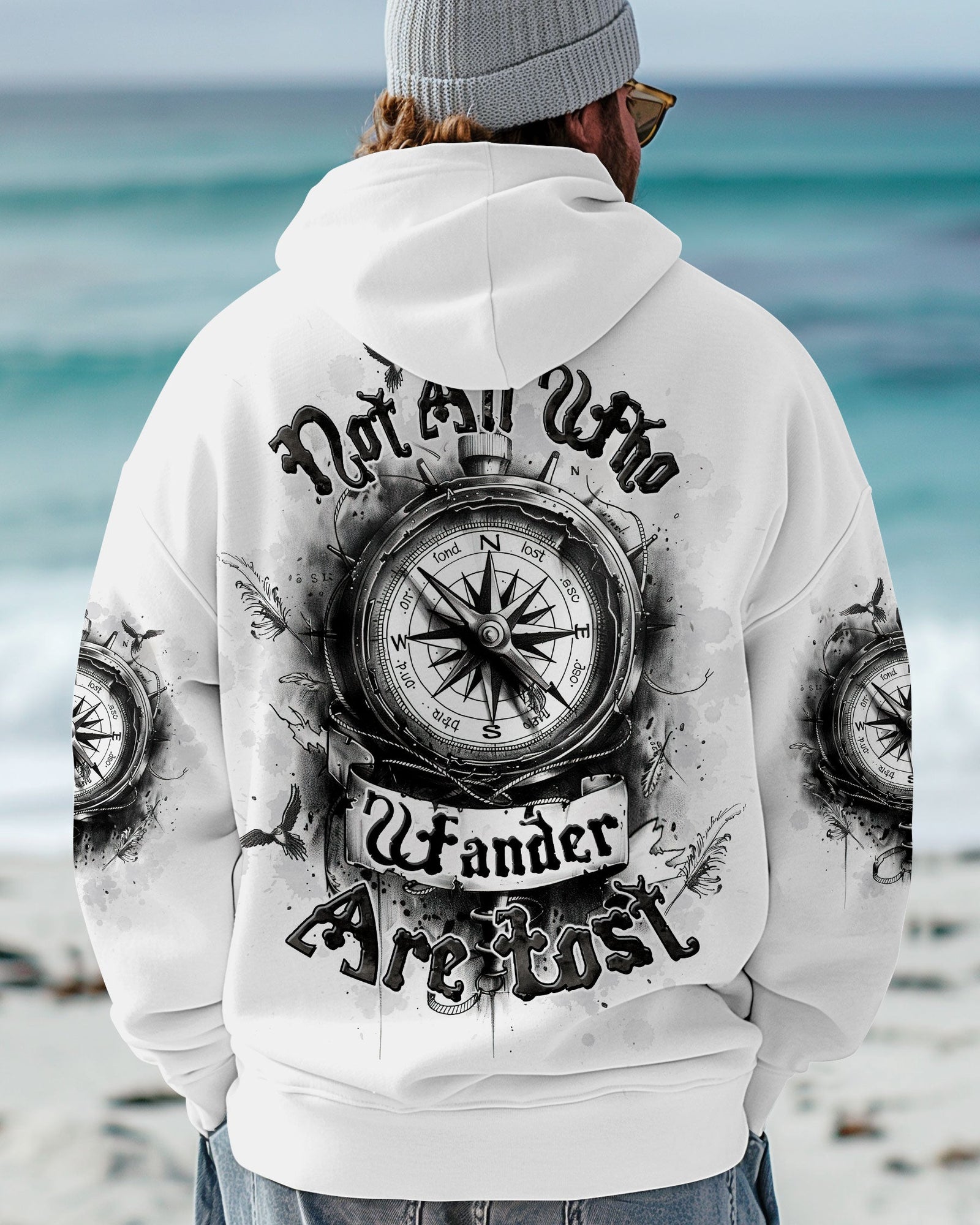 BLISSCORNERS NOT ALL WHO WANDER ARE LOST COMPASS ALL OVER PRINT